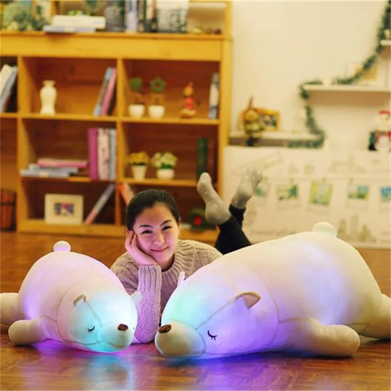 

Creative Plush Toys Colorful Shining Music Bluetooth Polar Bear for a Girlfriend Birthday Gift Comforter Toys