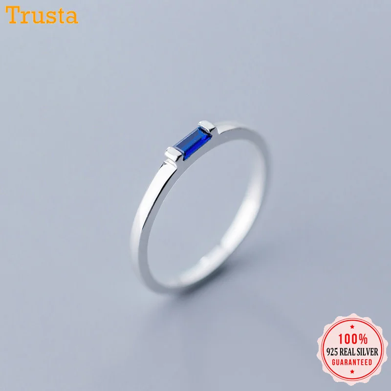Trustdavis, настоящее 925 пробы, серебряное, милое, голубое, фианит, кольцо на палец, размер 6, 7, 8, для женщин, серебро 925, ювелирное изделие, подарок DA436
