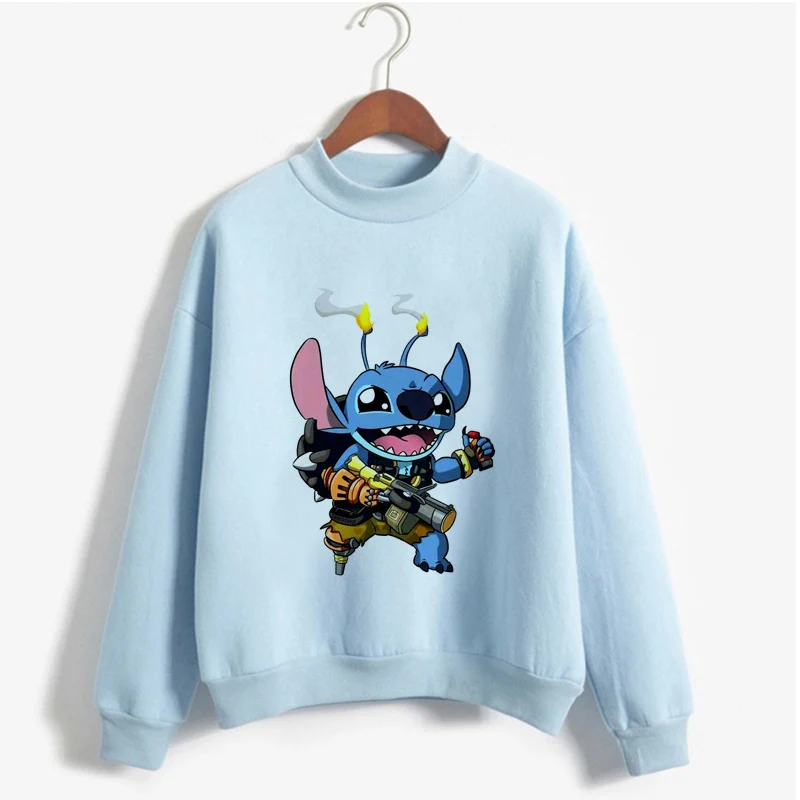 Kawaii стежка Crewneck Толстовка Женская милая аниме "Лило и Стич" Толстовка Ladiy Girl пуловер Harajuku Kpop женская одежда - Цвет: 10