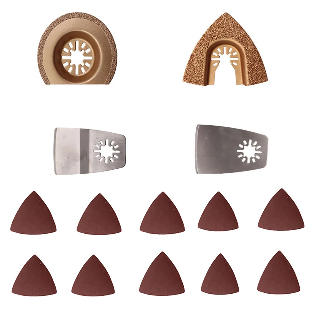 

14pcs Multi-function Saw Grinding Scraping Blades Set Oscillating Tool Blades Accessory Kits for Sanding Grinding Separating