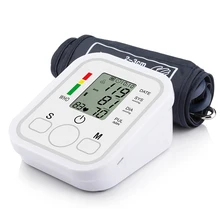 Tonômetro braço automático digital monitor de pressão arterial digital lcd sphgmomanômetro freqüência cardíaca medidor de pulso bp monitor