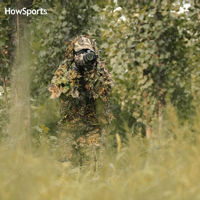 Охотничий Камуфляжный костюм Howsports охотничий с зелеными листьями одежда для