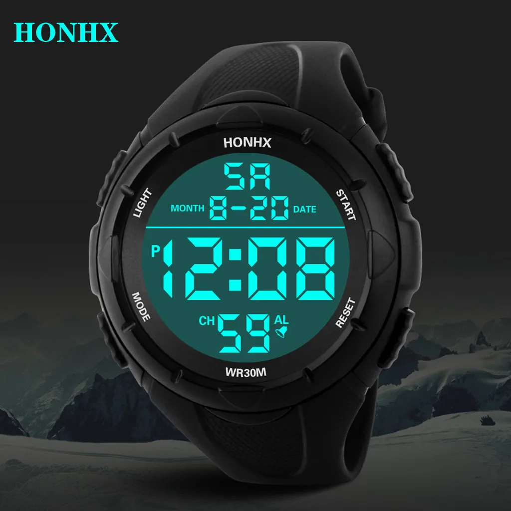 

HONHX Mens Watch Luxury Digital LED Date Sport Outdoor Electronic reloj hombre deportivo orologio uomo digitale montre sport