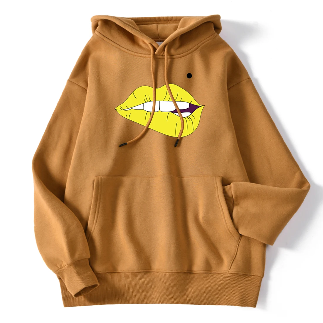 

Lips Print Hoodies Long Sleeve Fleece Warm Pullover 2020 Winter New Brand High Quality Hoodies Women's Fashion Casual Sweatshirt