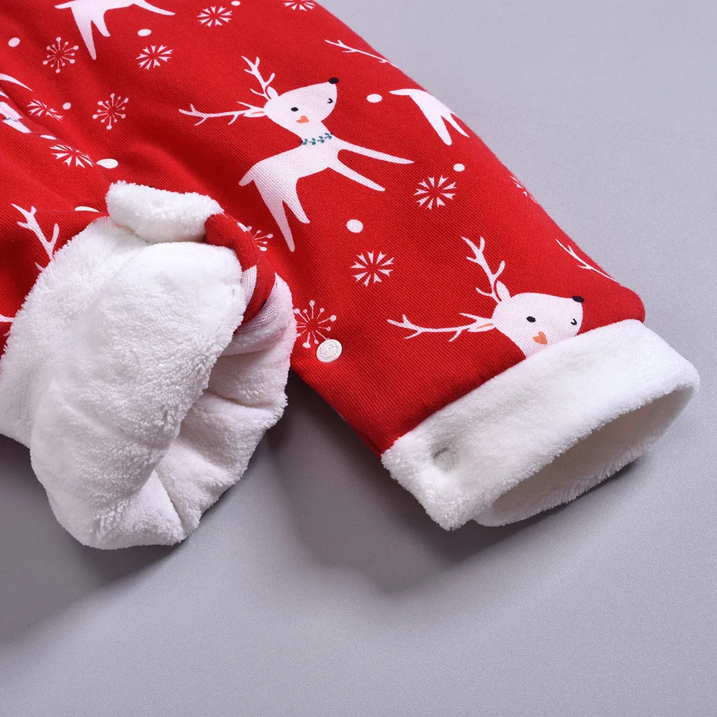 Kids Winter Christmas Rompers Newborn Infant Baby Boys Girls Long Sleeve Jumpsuit Deer Christmas Cartoon Cute Clothes