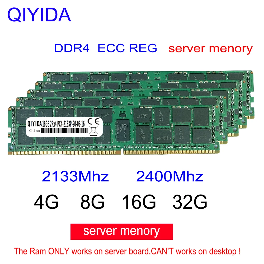 Server Memory DDR4 8GB 16GB 4GB 2400 2133MHz ECC REG PC4-2133P 2400T Processor supporting x79 x99 X58