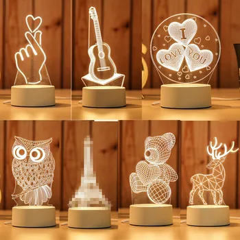 

Valentines Day Gift 3D Lamp USB Acrylic Lights Love Gift Party Favor Present Anniversary Gift For Girlfriend Boyfriend