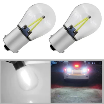 

2 Pcs 1156 BA15S P21W COB LED Filament Bulb LED Auto Brake Tail Light Reverse DRL Signal Lamp DC 12V