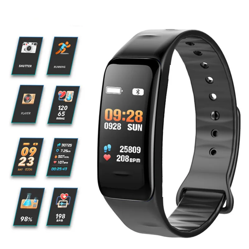 

Smart Dynamic Color Screen Bracelet Heart Rate Blood Pressure Monitoring Fitness Tracker Bluetooth Sports Smart Watch Wristband