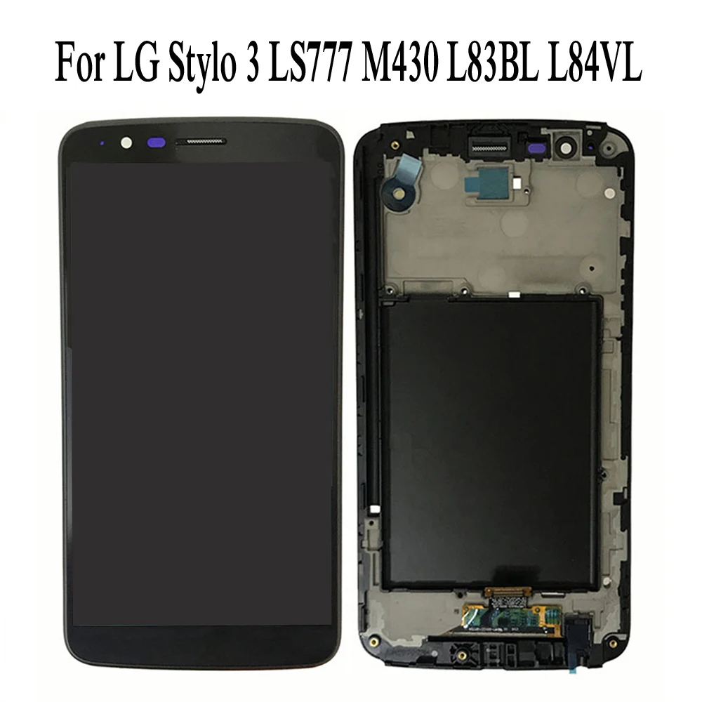 Для LG Stylus 3/K10 Pro/Stylo 3/M400F M400DK M400DY/AR LS777 M430 L83BL L84VL ЖК-дисплей кодирующий преобразователь сенсорного экрана в сборе - Цвет: Black With Frame