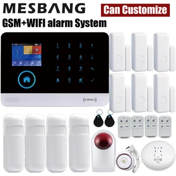 Home Wifi GSM Alarm security System Kits Burglar-Alarm Wireless & Wired 433MHz Detector sensors RFID LCD Touch Keyboard APP yobang security wifi gsm home burglar security alarm system wireless kits app control rfid card sms alert panel