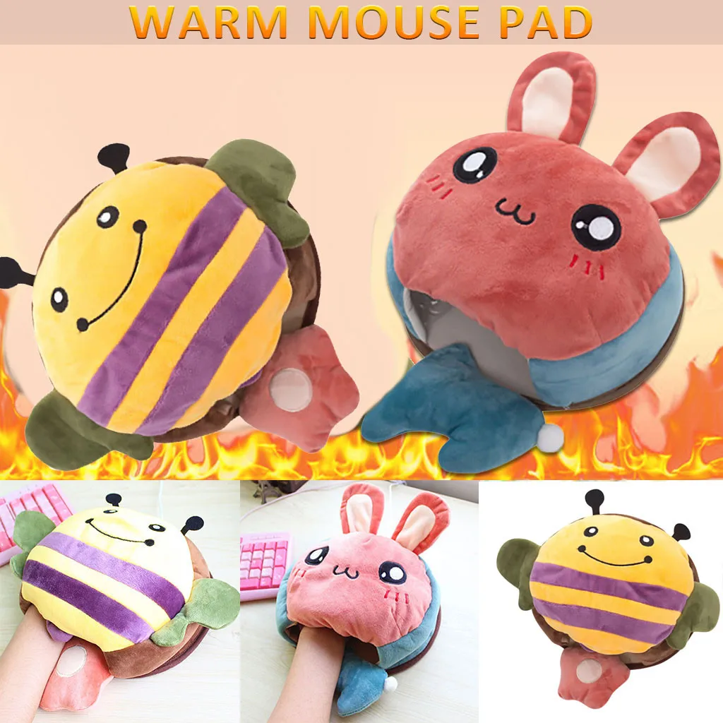 

NEW Cartoon Insect USB Heated Mouse Pad Hand Warmer with Wristguard Warm Winter Warm Heating Set Warm Hand Pad