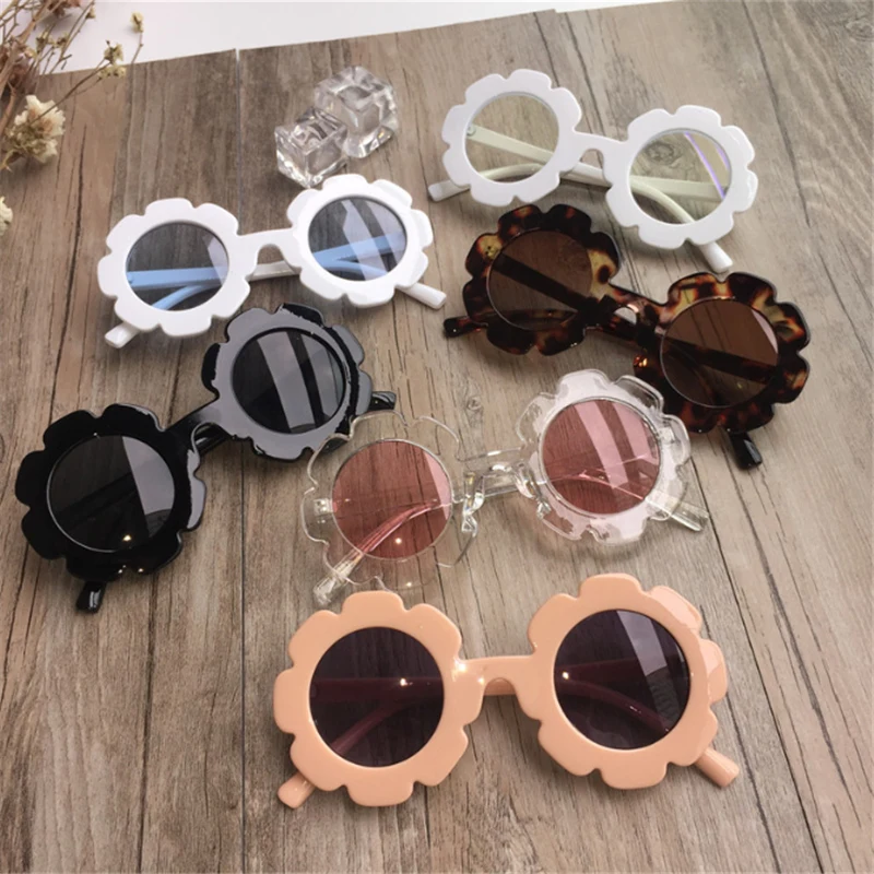 Toddler Sunglasses Resin Lenses Glasses For Girls Floral Shape Frame Baby Outdoor Sun Children Birthday Gifts | Мать и ребенок