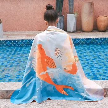 

Hotel Beach Towel Set Cotton Printed Adult Towels Bathroom Sauna Microfiber Hair Towel Luxury Toalhas De Banho Christmas Gift E7