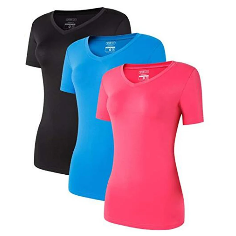 Jeansian/3 упаковки, женская тонкая быстросохнущая дышащая футболка с коротким рукавом, футболка, футболки, работа фитнес-тренировки, SWT240 упаковка - Цвет: SWT240-PackB