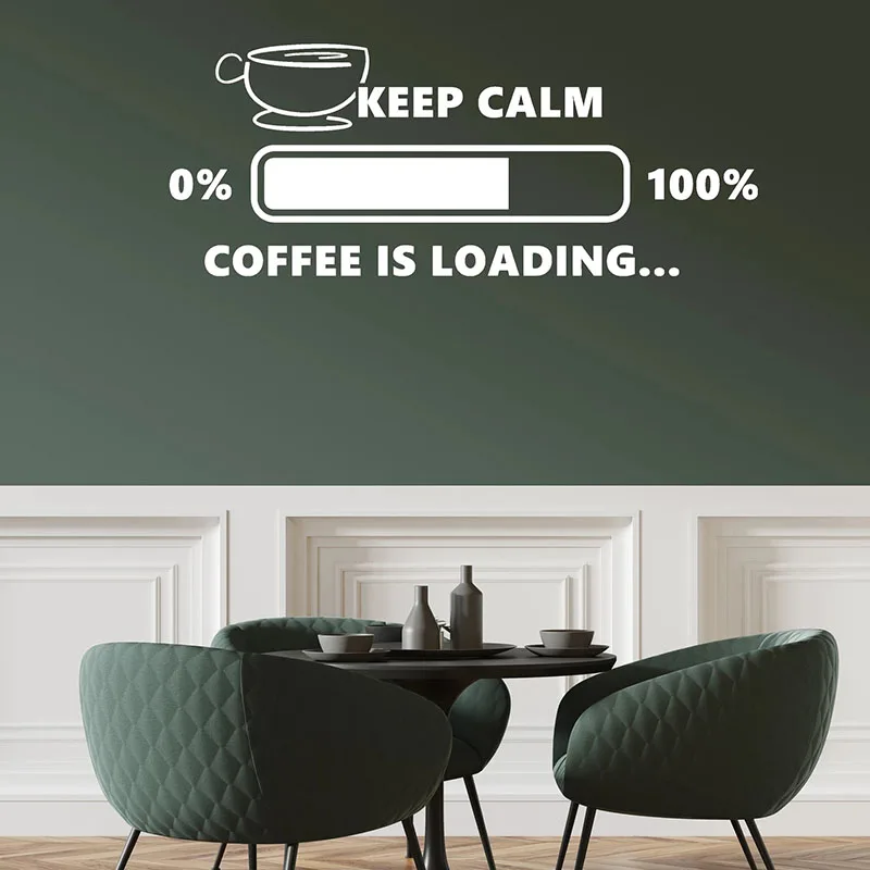 Keep Calm Наклейка на стену Кофейня Lover загрузка забавное искусство Кафе Break комната
