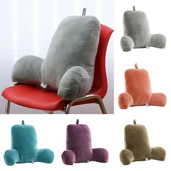 

Large Bedrest Hollow Cotton Reading Pillow With Arms and Removable Cover for Home Office Back Pain Relief