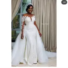 Gardlilac белое свадебное платье Дешевые Русалка свадебное платье vestido de noiva реальное изображение