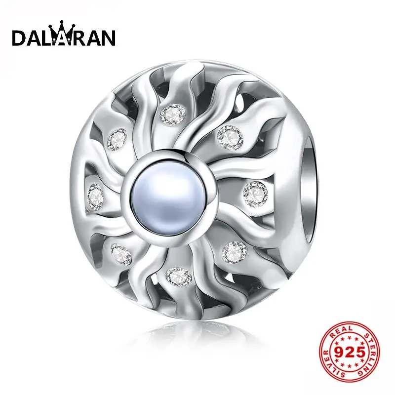 DALARAN, 925 пробы, серебро, солнце, ажурные бусины, амулеты, серебро, 925,, подходят для DIY, Пандора, браслет, ожерелье, для женщин, изготовление ювелирных изделий