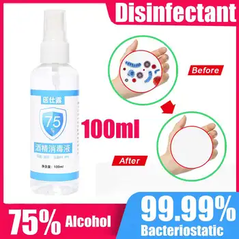 

100ml Disinfection Rine-free Hand Sanitizer 75% Alcohol Spray Portable Disposable Prevention Hand Sanitizer