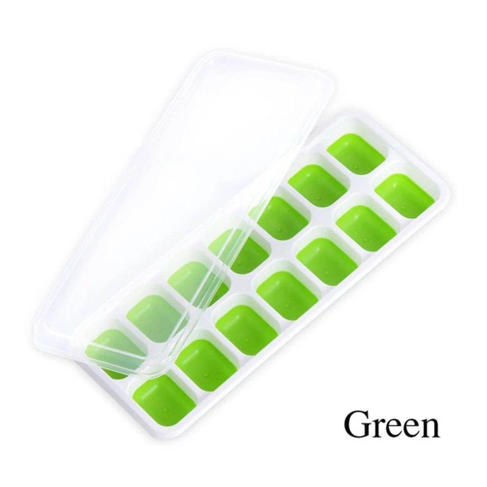 Green Silicone Tray Mould Silica Gel Tool Lce Square Mold Ice Box Kitchen Home Bar - Цвет: Green