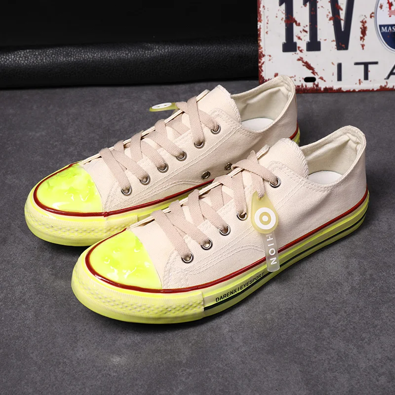 

New Cool 2019 Canvas Men Sneakers Lace-Up Casual Shoes For Boy Beige Men Casual Canvas Shoes Good Quality Men Flats Sneakers