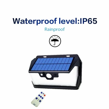 

55 leds Solar light remote control radar 3 side lighting usb port solar outdoor lamp Outdoor Garden Yard patio street w