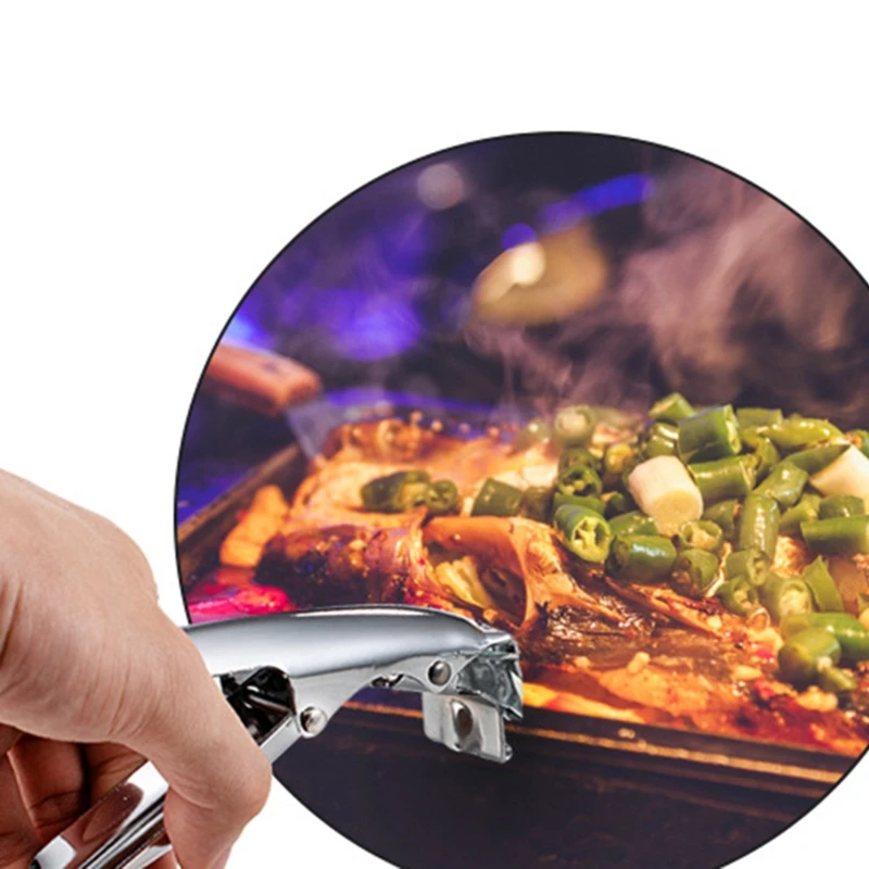 Stainless Steel BBQ Grill Grate Lifter Gripper Bowl Picker Air Fryer Pot Anti-Hot Plate Pan Clamp Clip Kitchen Gadget |