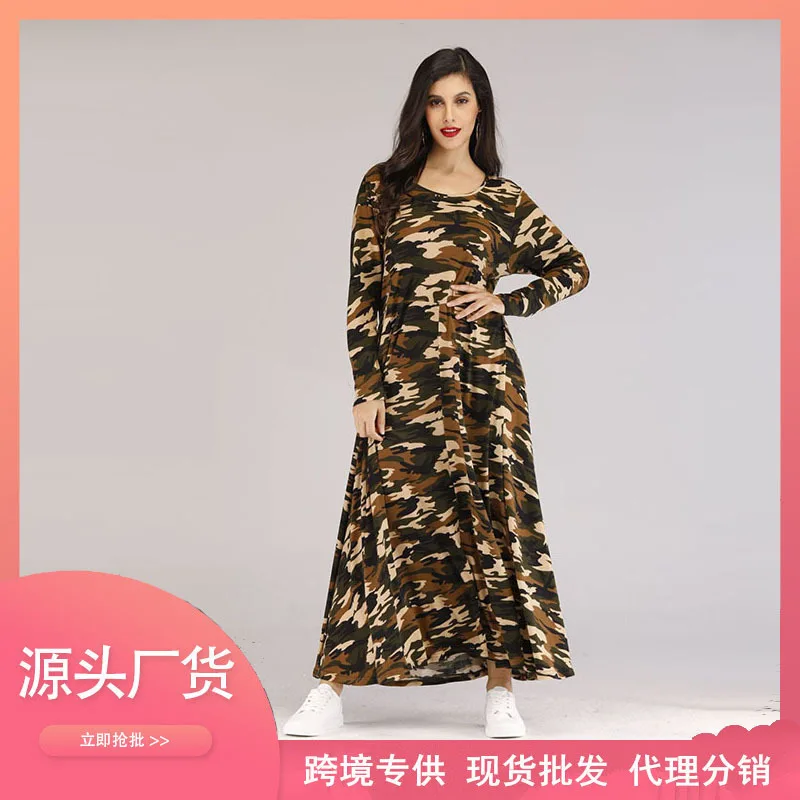 

2019 Autumn And Winter New Style Long-sleeved Dress Europe And America Hot Selling Fashion Large Size WOMEN'S Dress