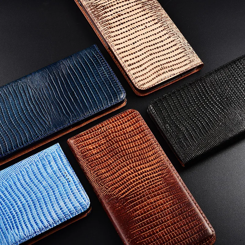  Phone Case For Redmi Note 8 8T Pro Lizard Grain Flip Case Stand Genuien Leather Phone Cover For Xia