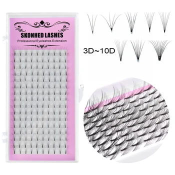 

SKONHED Premade Russian Volume Fans 3d/4d/5d/6d C/D Curl Mink Eyelashes Short Stem Lash Pre made Eyelash Extensions Supplies