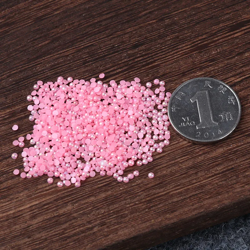 AB Pink Half Pearl Mixed Size from 1.5mm To 10mm Craft ABS Resin Flatback Half round imitation pearls For Nail DIY Phone Decro