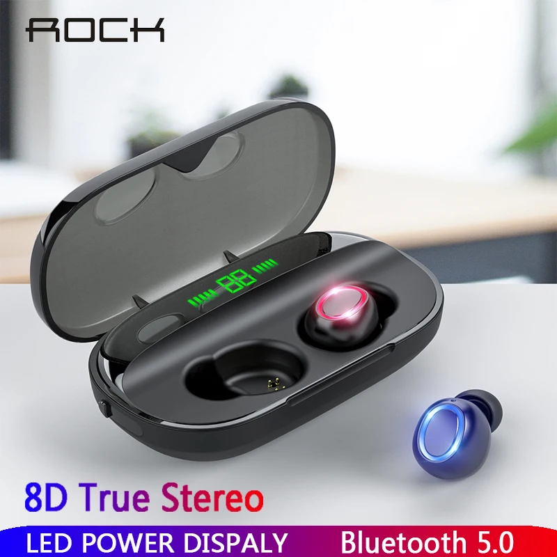 ROCK X1 TWS Беспроводные Bluetooth 5,0 наушники светодиодный дисплей с аккумулятором 2000 мАч Внешний аккумулятор сенсорное управление гарнитура PK F9 TWS