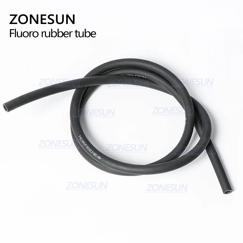 ZONESUN PJ-GZ6 Length 2m Inside Diameter 6mm Fluorine Rubber Hose Tube For Filling Machine Acid Alkali LIquid