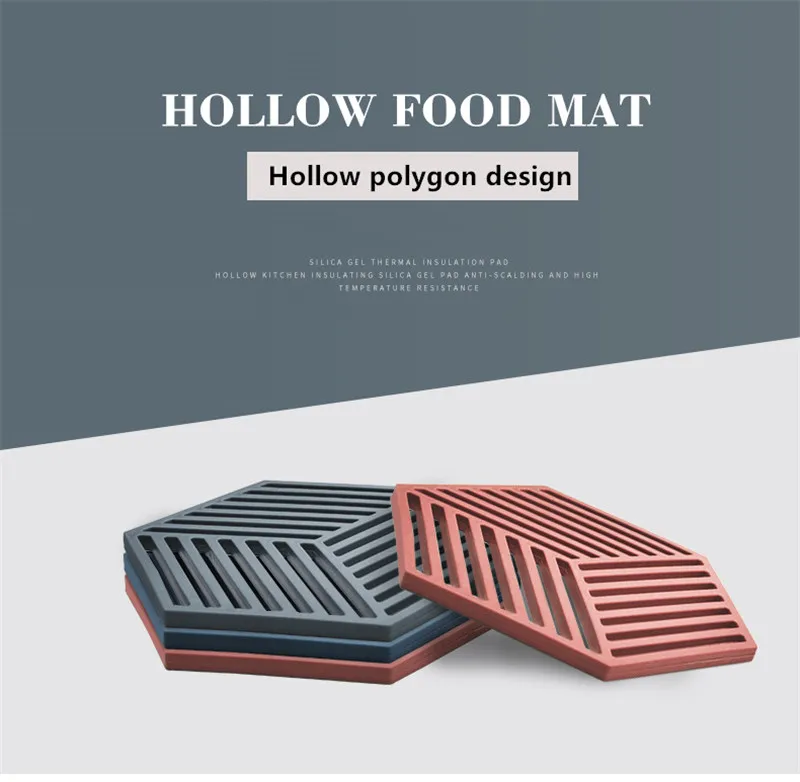 Hot Pad Stand Mug Cup Mat   Heat-Insulated Bowl Placemat  Desktop Eco-Friendly  1PCS Chic Silicone Coaster Hexagon