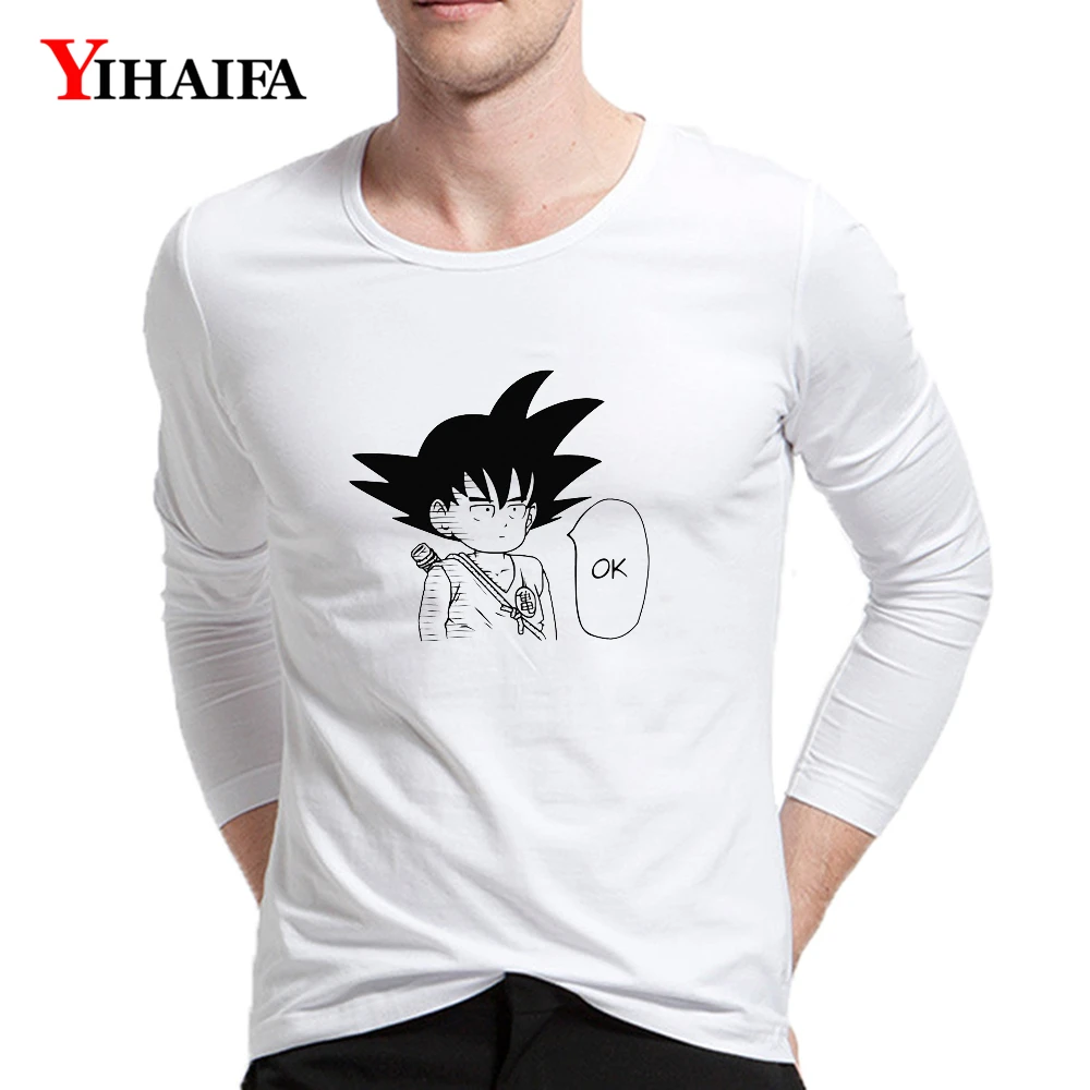 Casual Men's Long Sleeve T Shirt Dragon Ball Kid Goku OK Letters Baseball  Tee Undershirt Autumn T Shirts Pullover Tops|T-Shirts| - AliExpress