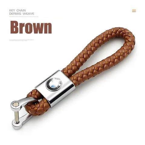 Brown(L) Автомобильный брелок, Брелоки для ключей ручная тканая Пряжка подковы для Volvo Nissan Skcoda Audi автомобильный брелок в подарок Креативный индивидуальный логотип автомобиля - Название цвета: Brown(L)
