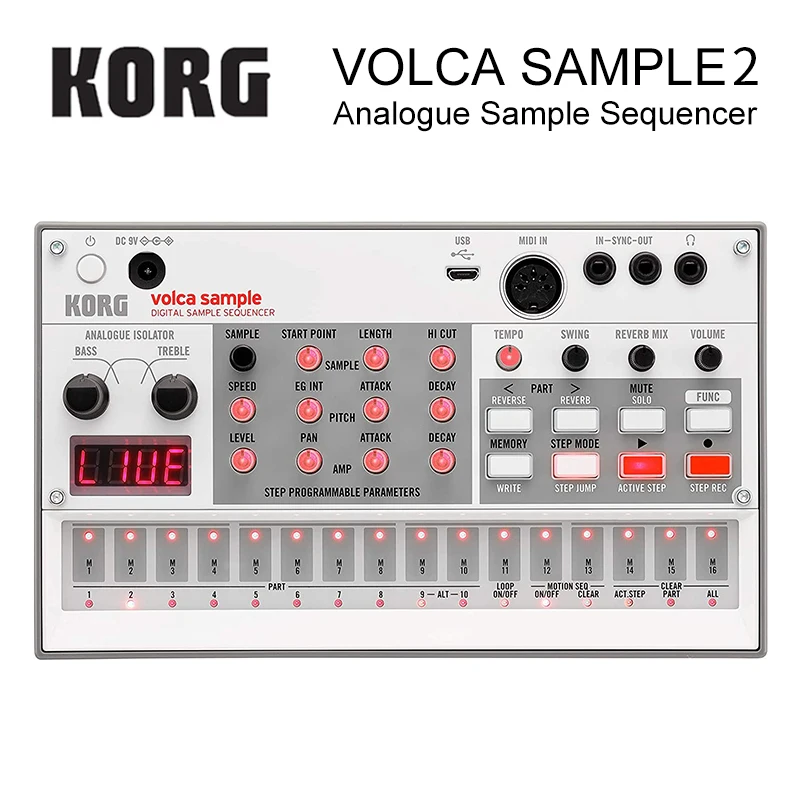 Korg Volca образец 2 воспроизведение ритмика машина для настройки воспроизведения и