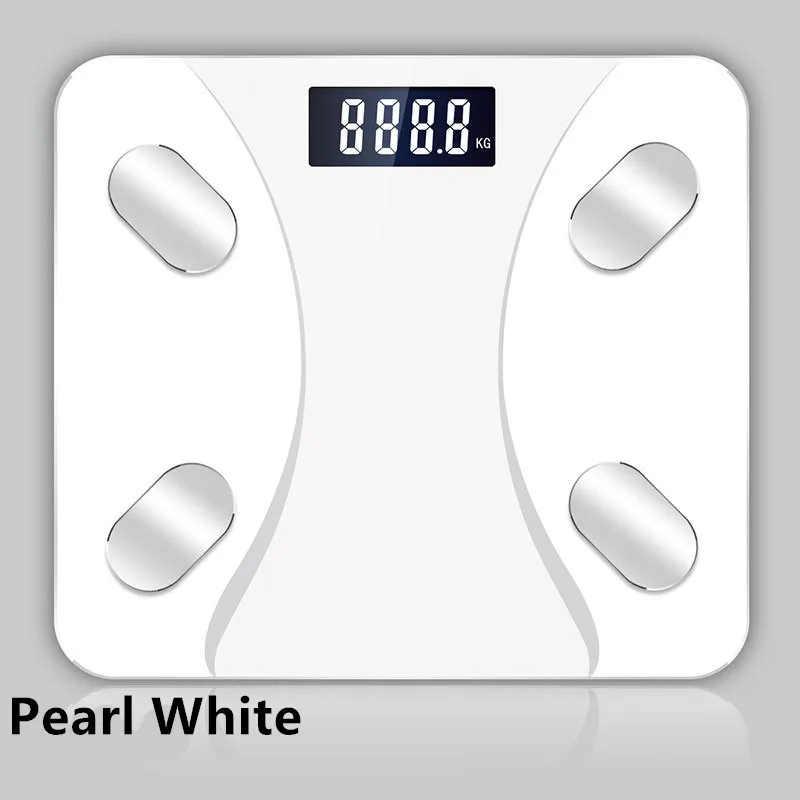 White Bluetooth весы для тела, цифровой человеческий ЖК-дисплей, вес Mi, весы для пола, индекс тела, электронные умные весы - Цвет: White