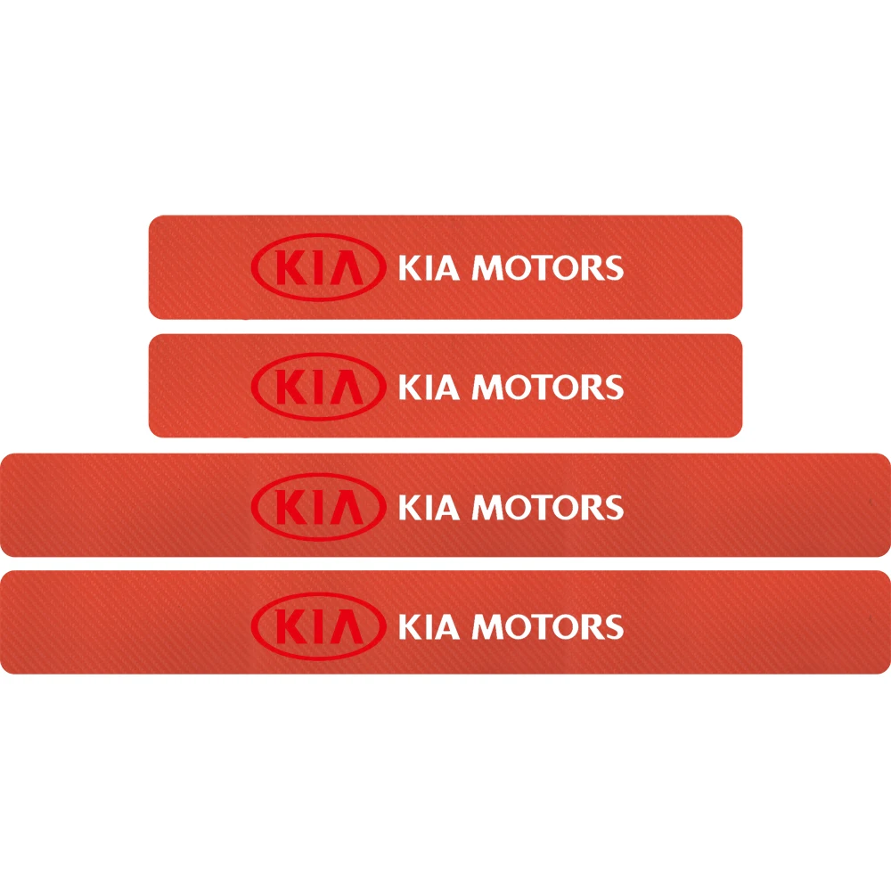 Оранжевый 4 шт. наклейки на порог двери автомобиля для Kia Rio 3 4 K2 K3 X-Line автомобильный порог Накладка на педаль Накладка авто аксессуары - Название цвета: Оранжевый