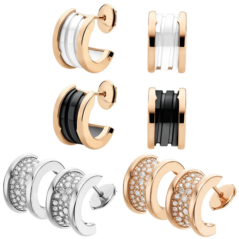 

Fashion Charm stainless steel brand Original 1:1 High Quality Classic Earrings Women men fine Jewelry
