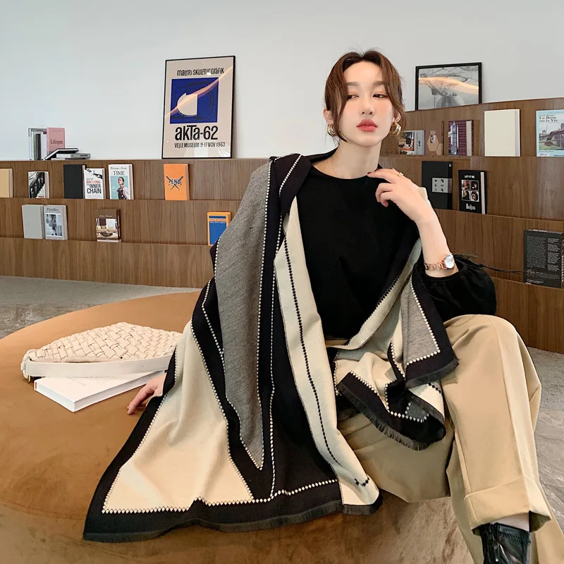 Luxury Winter Scarf for Women 2020 Brand Cashmere Pashmina Long Neck Scarves Warm Bufanda Shawls and Wraps |