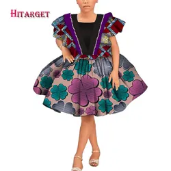 Bady Clothes African Dresses for Girls Vestidos Dashiki Print Short Sleeveless Pleated Dresses African Children Clothes WYT629