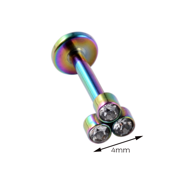 G23 Titanium&Steel Opal Cluster Ear Tragus Helix Cartilage Cz Gem Earrings Stud Labret Bar Ring Woman Body Piercing Jewelry