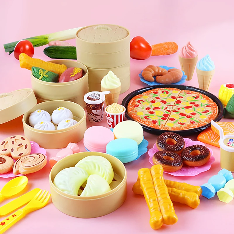 106 шт. DIY Детские миниатюрные игрушечные кухонные принадлежности продуктов питания для завтрака безопасный