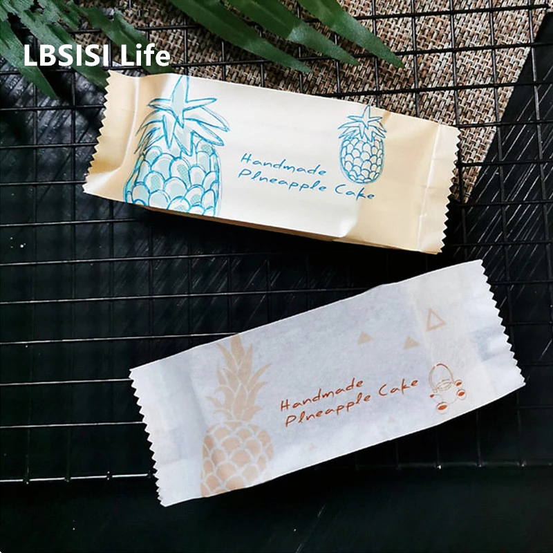 LBSISI Life 100 шт. хлопковые бумажные пакеты ручной работы с ананасовым тортом для