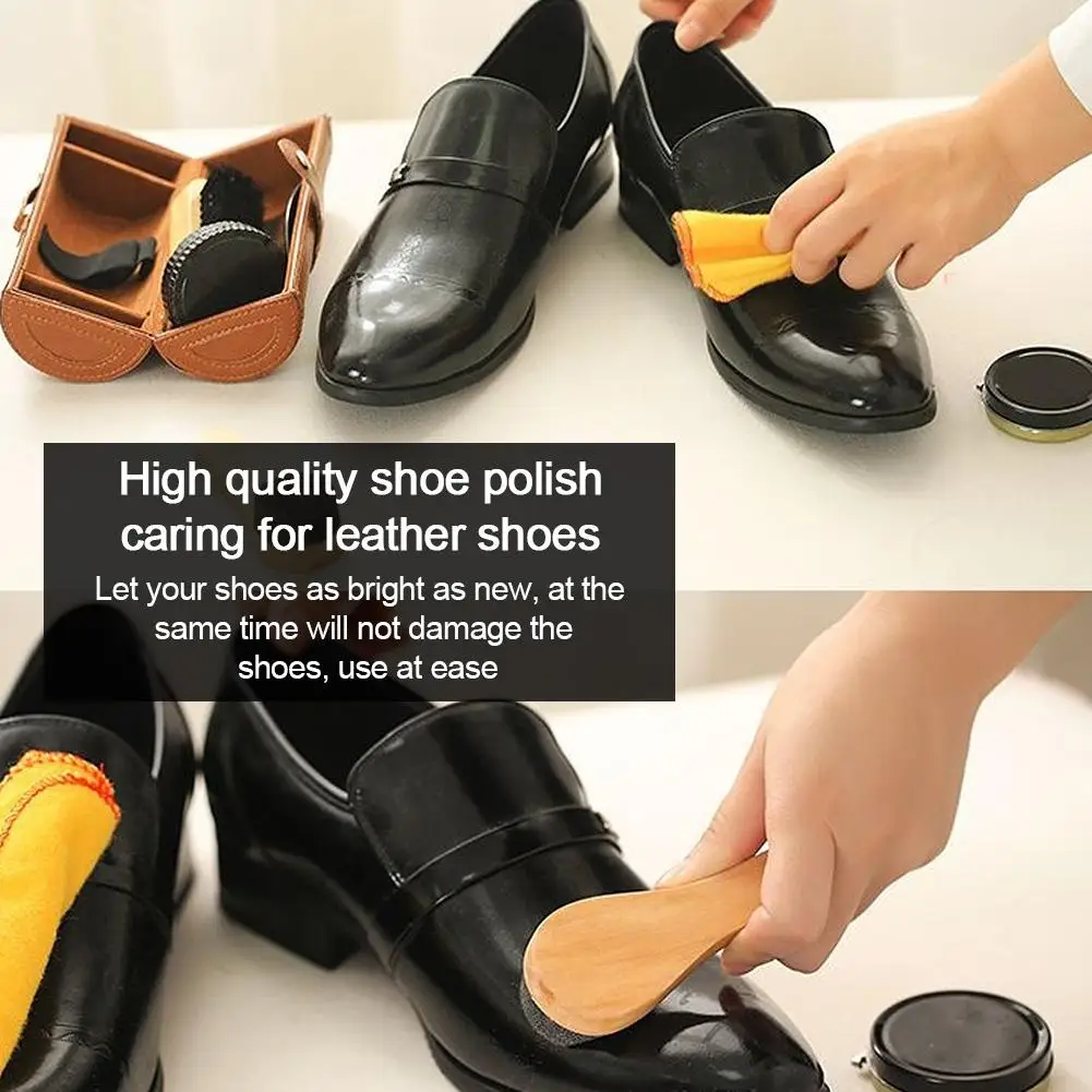 6 шт. набор для ухода за обувью, кожаный набор для очистки обуви, щетки для обуви, компактный набор для чистки обуви из искусственной кожи чехол для полировки