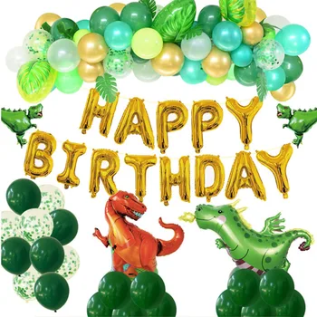 

1set Boy Favor Dinosaur Astronaut Aluminum Film Balloon Pink Purple Unicorn Girl Happy Birthday Balloons Theme Party Decoration