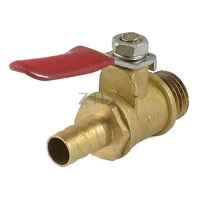 1/" PT наружная резьба до 8 мм шланга красный рычаг газового топлива латунный шаровой клапан