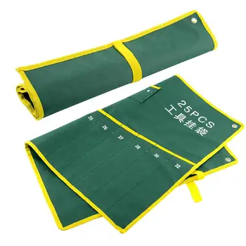 

Durable 25 Pocket Canvas Roll Spanner Wrench Tool Bag Case Hanging Suite